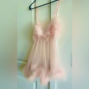 Pink bubblegum vintage MARABOU fembot dress very rare only used for photos